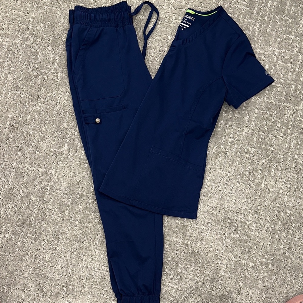 Healing hands Navy Blue Scrub Set